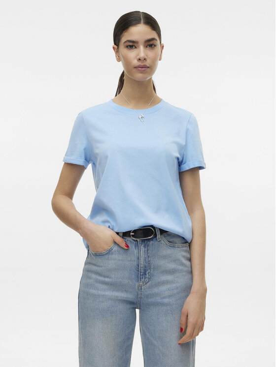 Vero Moda T-shirt Paula 10243889 Svijetloplava Regular Fit