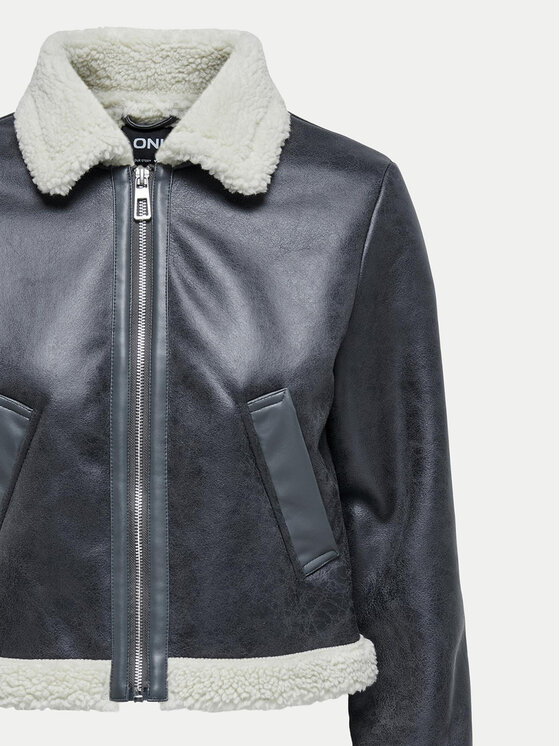 ONLY ONLY Jacke aus Kunstleder Betty 15322046 Grau Regular Fit