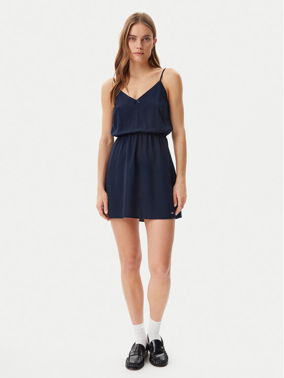 Tommy Jeans Tommy Jeans Vasaras kleita Essential DW0DW20613 Tumši zils Regular Fit