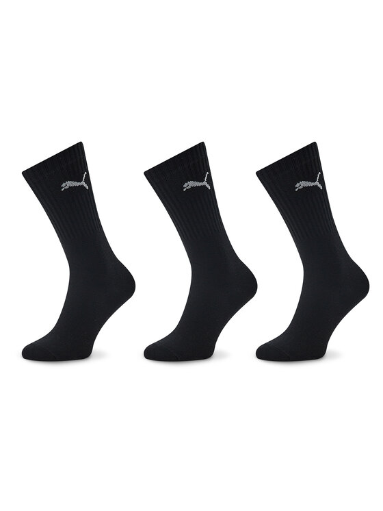 Puma Súprava 3 párov vysokých ponožiek unisex 907940 01 Čierna