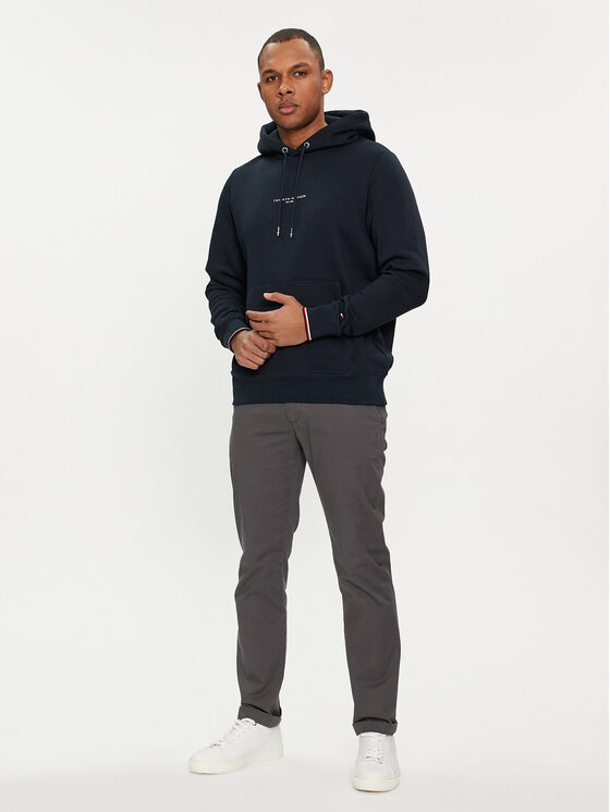 Tommy Hilfiger Tommy Hilfiger Pulóver Logo MW0MW32673 Sötétkék Regular Fit