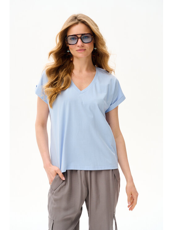 blue shadow blue shadow Bluzka Filya Niebieski Regular Fit