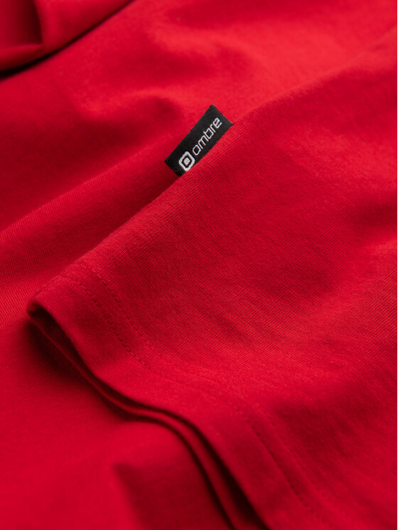 Ombre Ombre Longsleeve L173 Czerwony Regular Fit