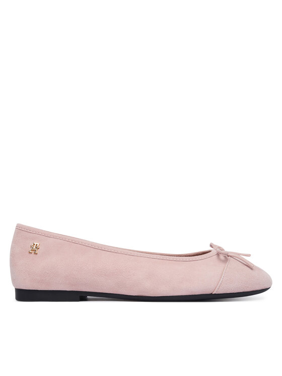 Tommy Hilfiger Tommy Hilfiger Balerina Th Monogram Suede Ballerinas FW0FW09357 Rózsaszín