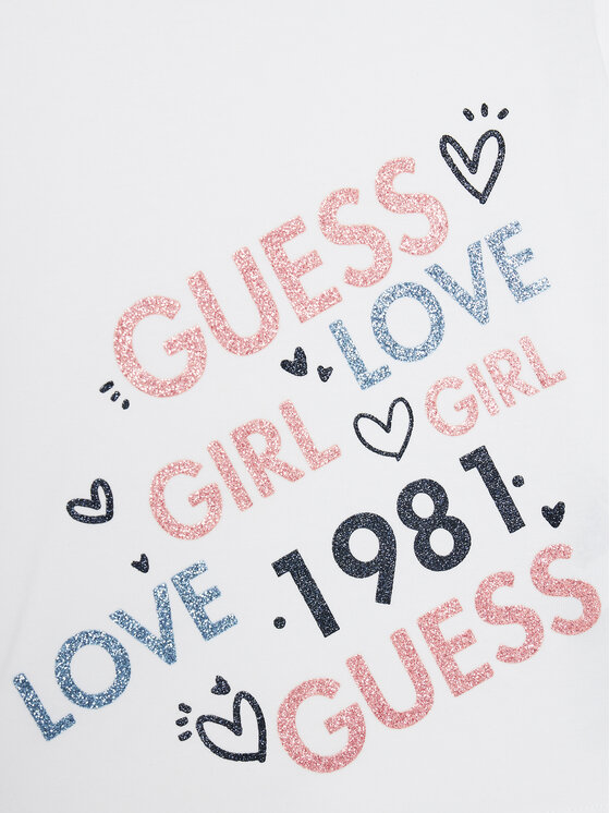 Guess Guess Marškinėliai K4YI26 K6YW4 Balta Regular Fit