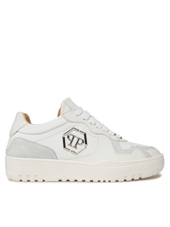 PHILIPP PLEIN PHILIPP PLEIN Tenisice Mix Leather Lo Top Sneakers SADS USC0545 PLE010N 01 Bijela