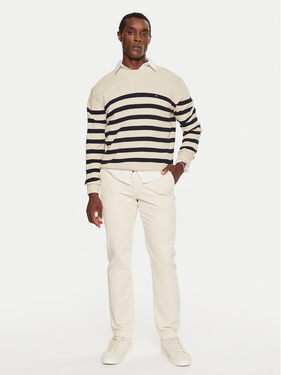 Tommy Hilfiger Tommy Hilfiger Spodnie materiałowe MW0MW32932 Écru Regular Fit