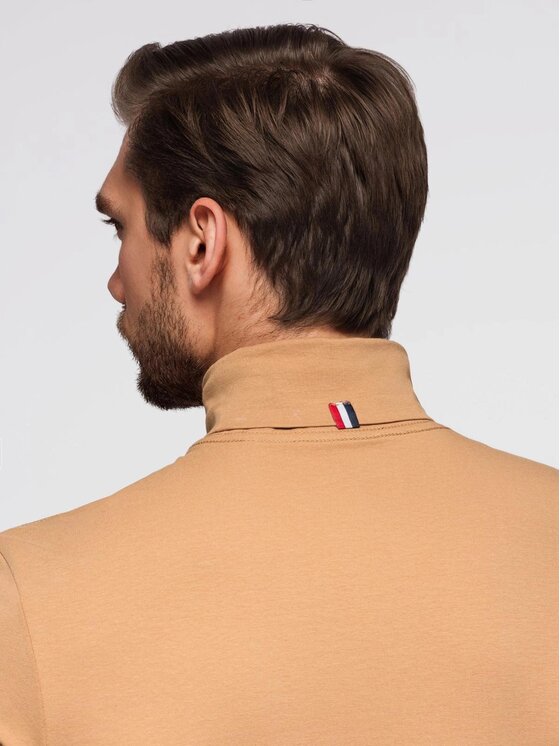 Ombre Ombre Longsleeve OM-LSCL-0130 Brązowy Slim Fit