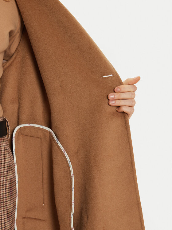 Tommy Hilfiger Tommy Hilfiger Palton de lână WW0WW45919 Maro Oversize