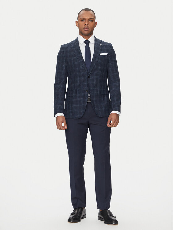 BOSS BOSS Marynarka H-Hutson-233 50535057 Granatowy Slim Fit