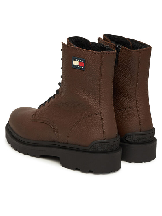 Tommy Jeans Tommy Jeans Šnurovacia obuv Tjm Lace Up Tumbled High EM0EM01631 Hnedá