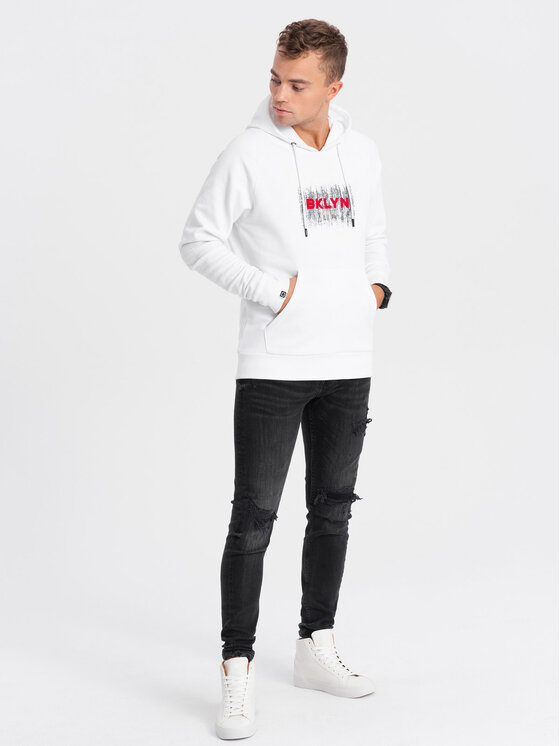 Ombre Ombre Mikina OM-SSPS-0150 Bílá Regular Fit