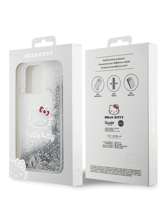 Hello Kitty Hello Kitty Etui na telefon iPhone 15 Pro Max Srebrny
