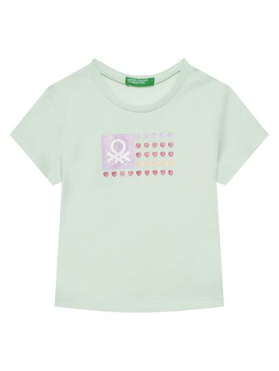 United Colors Of Benetton T-Shirt 3I1XG10HU Zielony Regular Fit