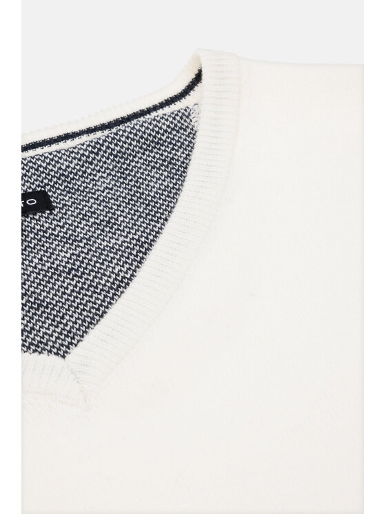 Lancerto Lancerto Sweter Harrison SW073123000006 Biały Regular Fit