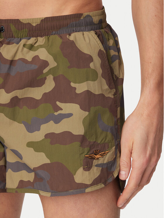 Aeronautica Militare Aeronautica Militare Pantaloni scurți pentru înot 261BW0231UCT04312 Verde închis Regular Fit
