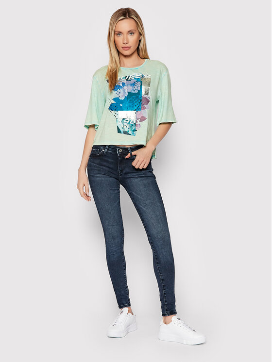 T-shirt W2RI08 KB1P0 Verde Relaxed Fit