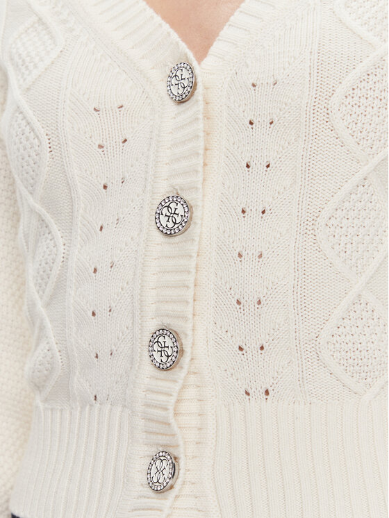 Guess Guess Cardigan W4RR12 Z37L1 Écru Regular Fit