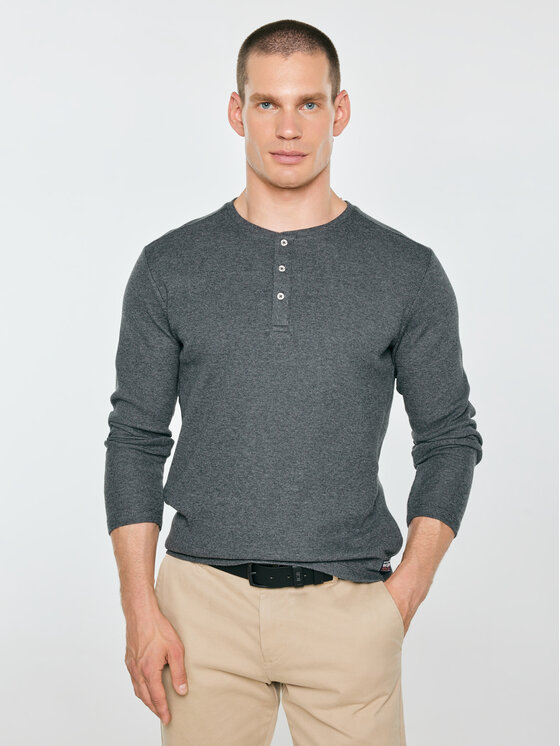 BIG STAR BIG STAR Longsleeve MERRTER Szary Basic Fit