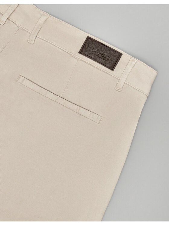 Borgio Borgio Spodnie materiałowe menfi Biały Classic Fit