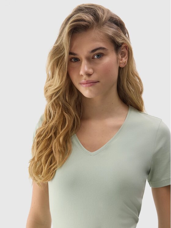 T-Shirt, rozmiar XS, Zielone, 4FWSS24TTSHF1359-42S-XS