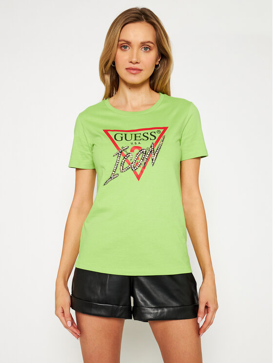 Guess Tricou Iconic Tee W1RI25 I3Z00 Verde Regular Fit