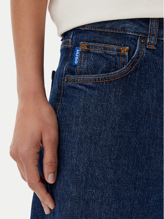 HUGO HUGO Jeansy Elyah_B 50520594 Tmavomodrá Straight Fit