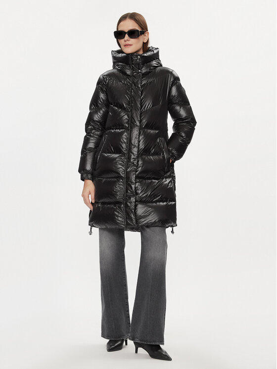 Woolrich Woolrich Pehelykabát Aliquippa Long CFWWOU0926FRUT3085 Fekete Regular Fit