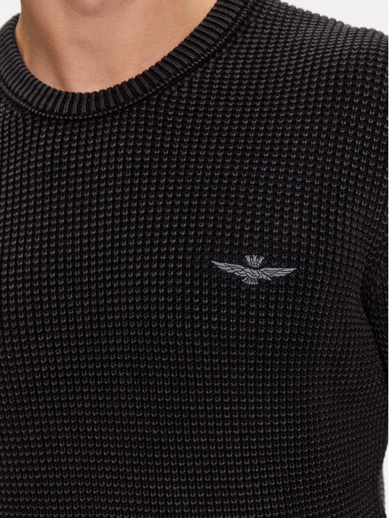 Aeronautica Militare Aeronautica Militare Pulover 232MA1482L512 Črna Regular Fit