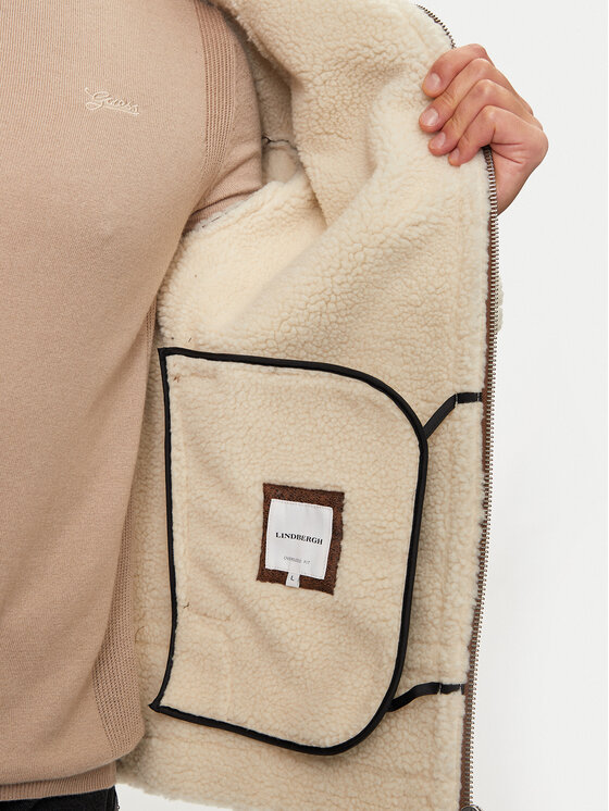 Lindbergh Lindbergh Jakna iz umetnega usnja 30-301124 Rjava Regular Fit