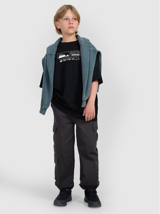 4F 4F T-Shirt 4FJRAW25TTSHM3065-20S Μαύρο Oversize