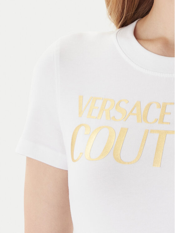 Versace Jeans Couture Versace Jeans Couture Tricou 79HAHT02 CJ03T Alb Regular Fit