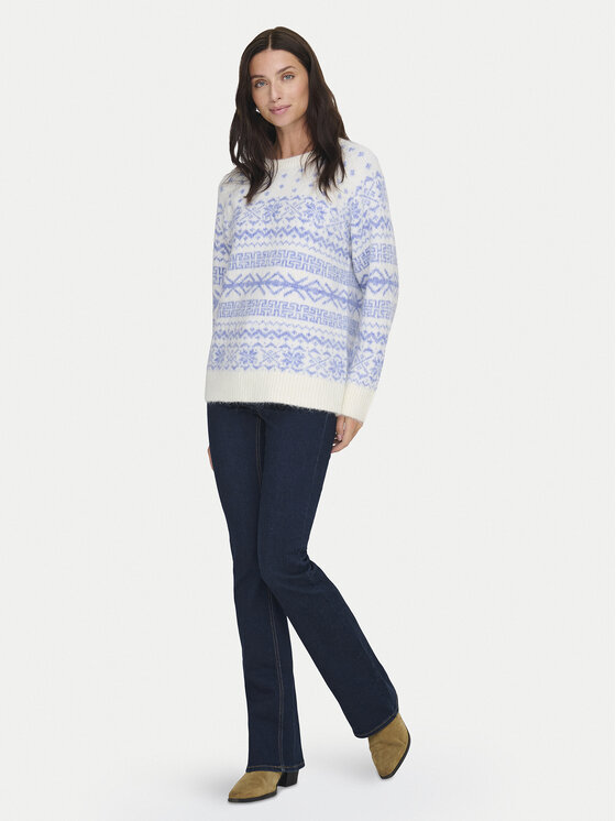 ONLY ONLY Пуловер Xmas Nordic 15354824 Светлосиньо Regular Fit