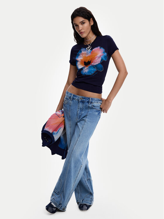 Desigual Desigual T-Shirt Estocolmo 26SWTK03 Granatowy Regular Fit