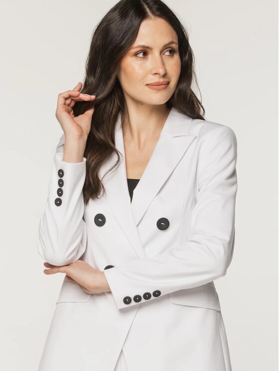 Willsoor Willsoor Marynarka 68132 Biały Regular Fit