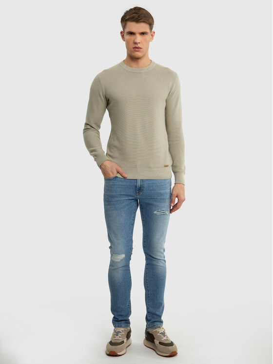 BIG STAR BIG STAR Sweter RAIDAT_300_160 Zielony Basic Fit