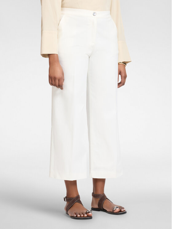 Elena Mirò Elena Mirò Spodnie materiałowe P020P000470N011 Biały Cropp Fit