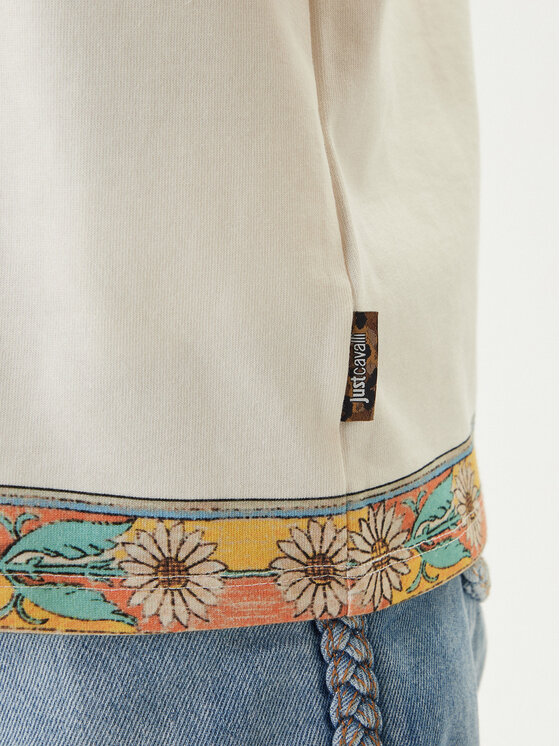 Just Cavalli Just Cavalli T-särk 80PAHE08 CJ118 Valge Regular Fit