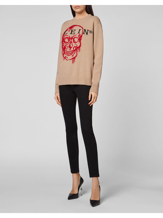 PHILIPP PLEIN PHILIPP PLEIN Sweter 2831 Beżowy Regular Fit