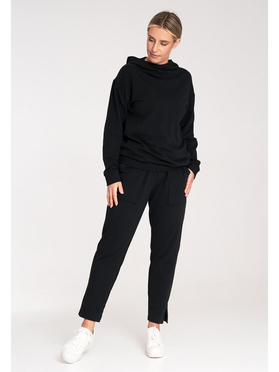 FIGL FIGL Mikina M1034 Černá Regular Fit