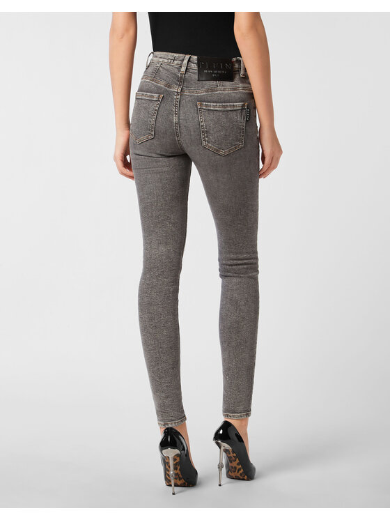 PHILIPP PLEIN PHILIPP PLEIN Jegginsy 27207 Szary Jegging Fit