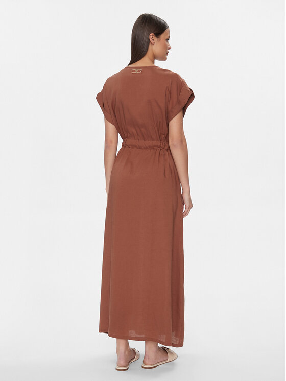 Fracomina Fracomina Ljetna haljina FJ24SD3011W69301 Smeđa Regular Fit