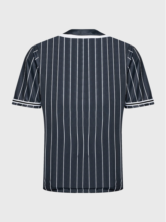 Karl Kani Karl Kani Тишърт Serif Pinstripe Baseball 6033360 Черен Relaxed Fit
