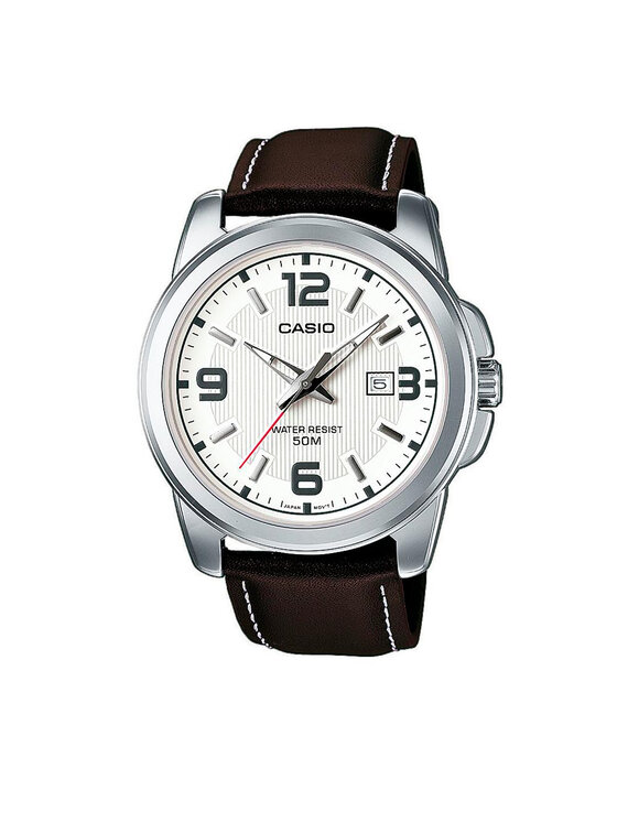 Casio Zegarek MTP-1314PL-7AVEF Brązowy
