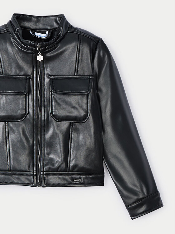 Mayoral Mayoral Giacca in similpelle 4483 Nero Regular Fit