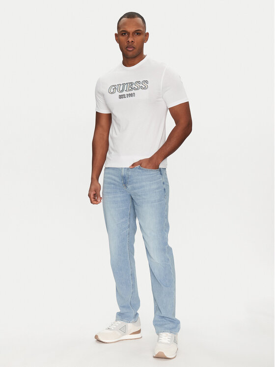 Guess Guess Jeansy M5GAN2 D5MZ3 Niebieski Slim Fit