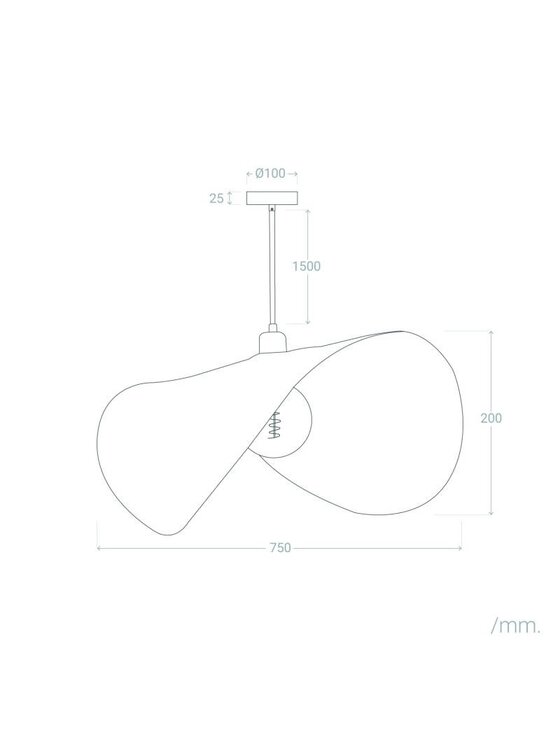 MIAhome MIAhome Lampa wisząca z trawy morskiej HAT 75 cm Beżowy