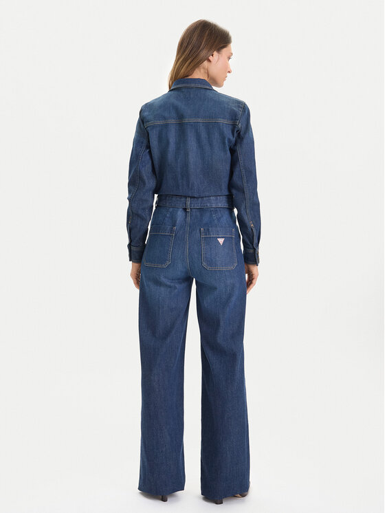 Guess Jeans Guess Jeans Ολόσωμη φόρμα W5BD97 D0026 Σκούρο μπλε Wide Leg
