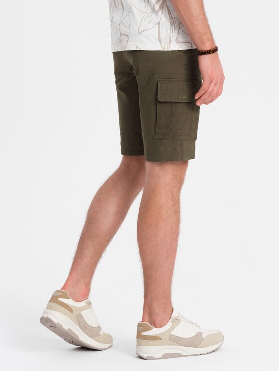 Ombre Ombre Šortky z materiálu OM-SRCG-0133 Zelená Cargo Fit
