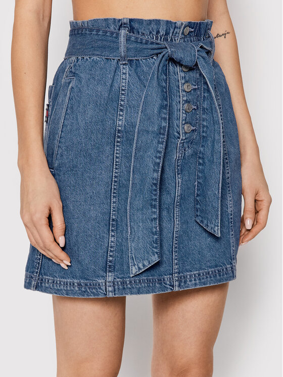 Tommy Jeans Tommy Jeans Gonna di jeans Badge Skirt DW0DW11906 Blu scuro Regular Fit